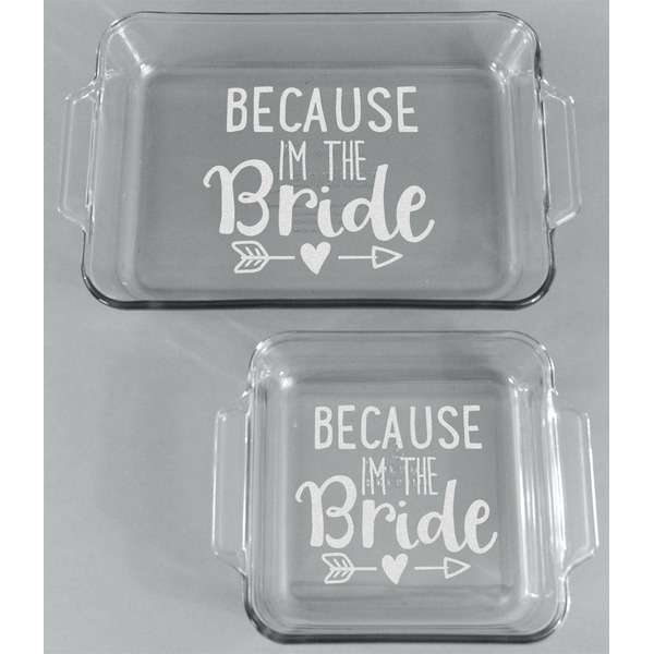 Bride / Wedding Quotes and Sayings Glass Baking Dish Set - FRONT