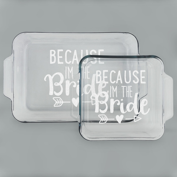 Bride / Wedding Quotes and Sayings Glass Baking Dish Set - MAIN (set)