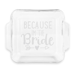 Bride / Wedding Quotes and Sayings Glass Cake Dish with Truefit Lid - 8in x 8in