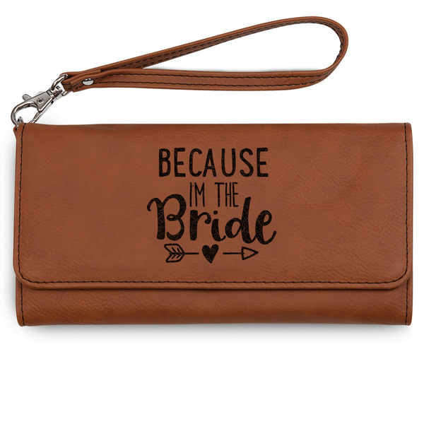 Custom Bride / Wedding Quotes and Sayings Ladies Leatherette Wallet - Laser Engraved - Rawhide