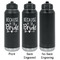 Bride / Wedding Quotes and Sayings Laser Engraved Water Bottles - 2 Styles - Front & Back View