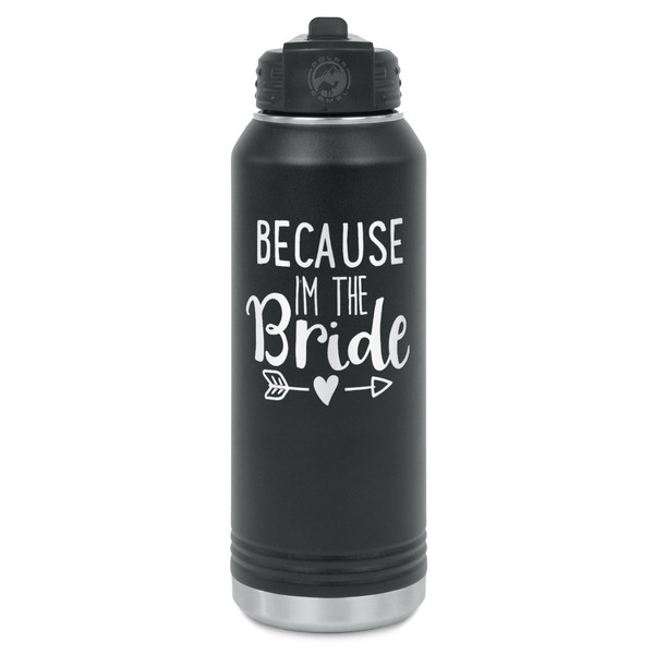 Custom Bride / Wedding Quotes and Sayings Water Bottle - Laser Engraved - Front