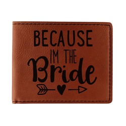 Bride / Wedding Quotes and Sayings Leatherette Bifold Wallet (Personalized)
