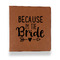 Bride / Wedding Quotes and Sayings Leather Binder - 1" - Rawhide - Front View