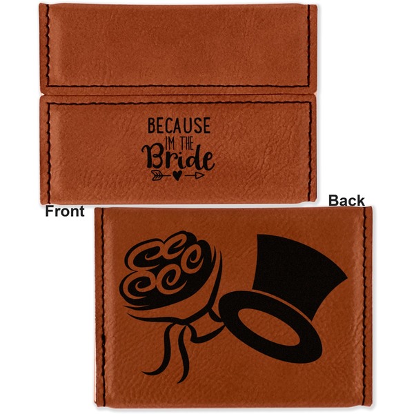 Bride / Wedding Quotes and Sayings Leather Business Card Holder - Front Back