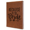 Bride / Wedding Quotes and Sayings Leather Sketchbook - Large - Double Sided - Angled View