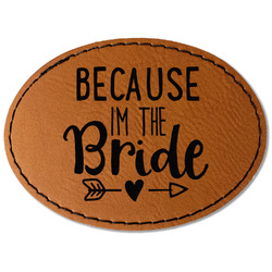 Bride / Wedding Quotes and Sayings Faux Leather Iron On Patch - Oval