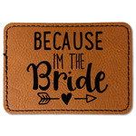 Bride / Wedding Quotes and Sayings Faux Leather Iron On Patch - Rectangle