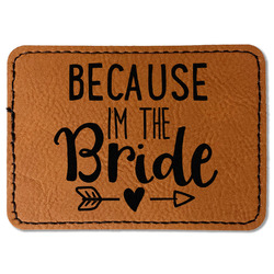 Bride / Wedding Quotes and Sayings Faux Leather Iron On Patch - Rectangle