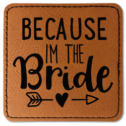 Bride / Wedding Quotes and Sayings Faux Leather Iron On Patch - Square