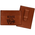 Bride / Wedding Quotes and Sayings Leatherette Wallet with Money Clip (Personalized)