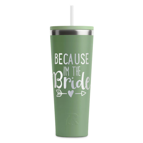 Custom Bride / Wedding Quotes and Sayings RTIC Everyday Tumbler with Straw - 28oz - Light Green - Single-Sided