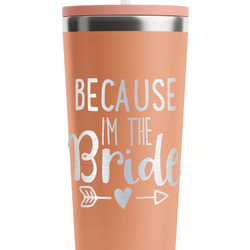 Bride / Wedding Quotes and Sayings RTIC Everyday Tumbler with Straw - 28oz - Peach - Double-Sided