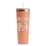 Bride / Wedding Quotes and Sayings RTIC Everyday Tumbler with Straw - 28oz - Peach - Double-Sided