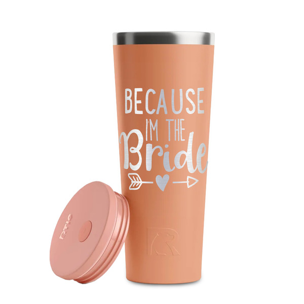 Bride / Wedding Quotes and Sayings Peach RTIC Everyday Tumbler - 28 oz. - Lid Off