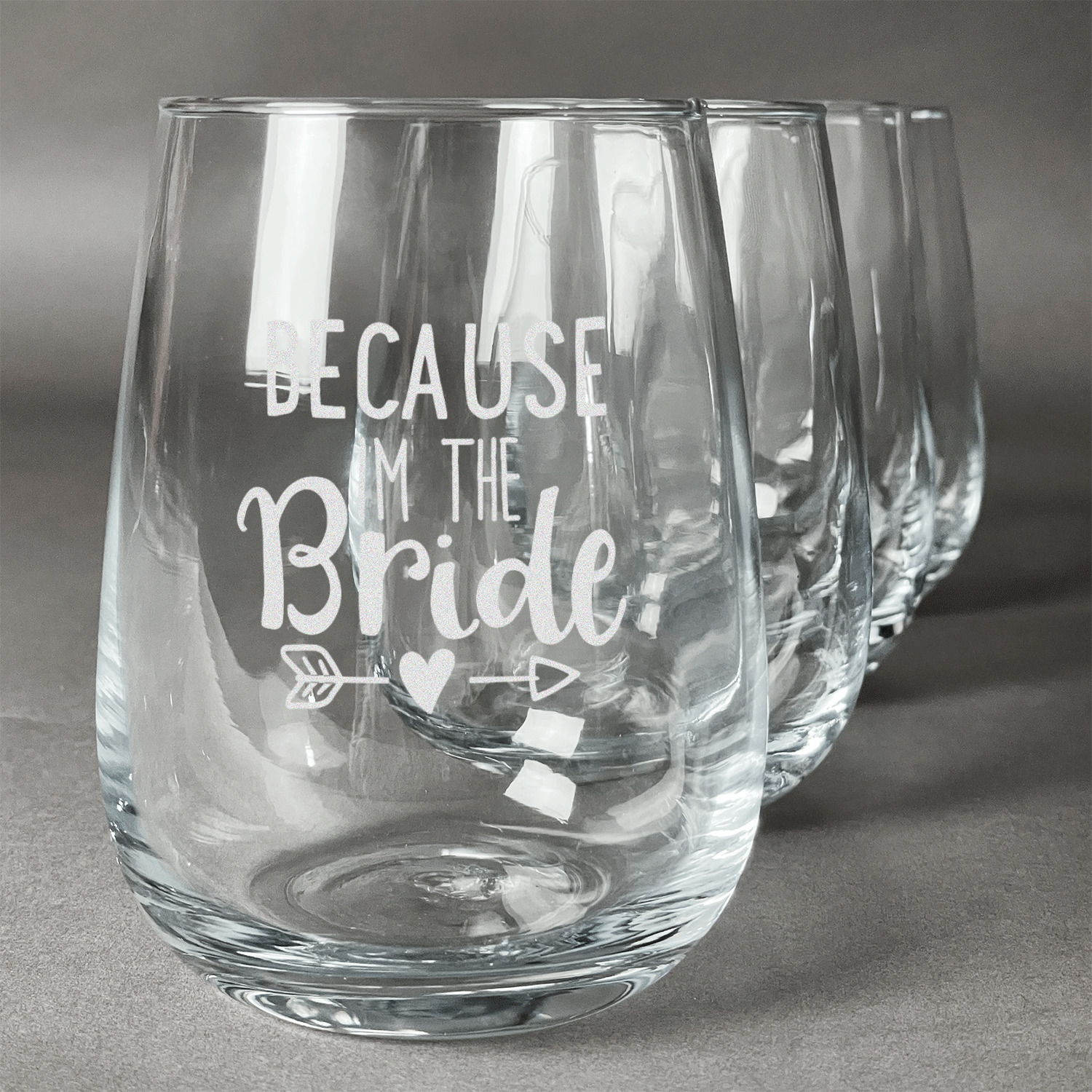 Bride / Wedding Quotes and Sayings Stemless Wine Glasses (Set of 4