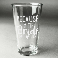 Bride / Wedding Quotes and Sayings Pint Glass - Engraved