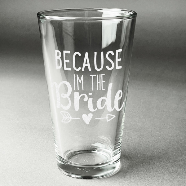 Custom Bride / Wedding Quotes and Sayings Pint Glass - Engraved