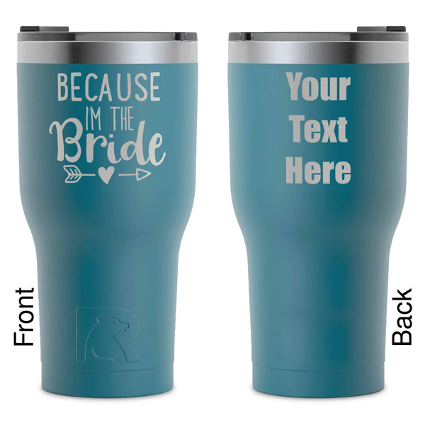 Custom Bride / Wedding Quotes and Sayings RTIC Tumbler - Dark Teal - Laser Engraved - Double-Sided