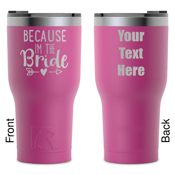 Custom Bride / Wedding Quotes and Sayings RTIC Tumbler - Magenta - Laser Engraved - Double-Sided