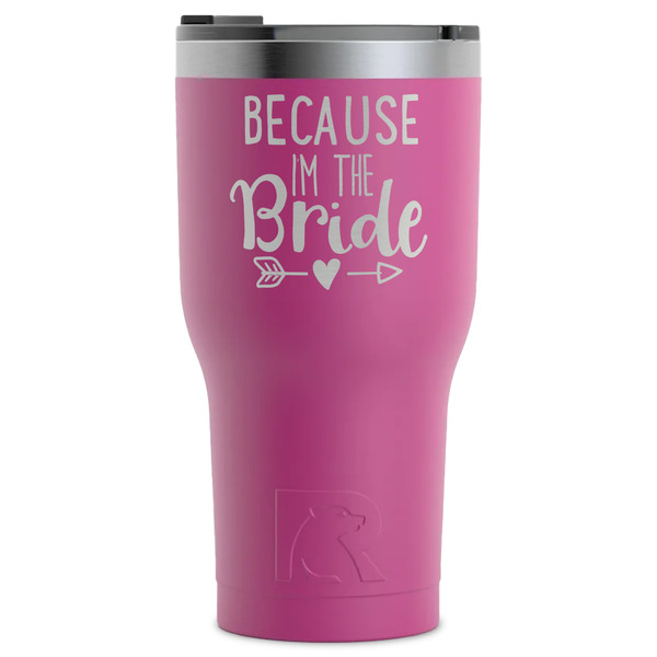 Custom Bride / Wedding Quotes and Sayings RTIC Tumbler - Magenta - Laser Engraved - Single-Sided