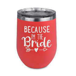 Bride / Wedding Quotes and Sayings Stemless Stainless Steel Wine Tumbler - Coral - Double Sided