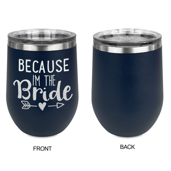 Bride / Wedding Quotes and Sayings Stainless Wine Tumblers - Navy - Single Sided - Approval