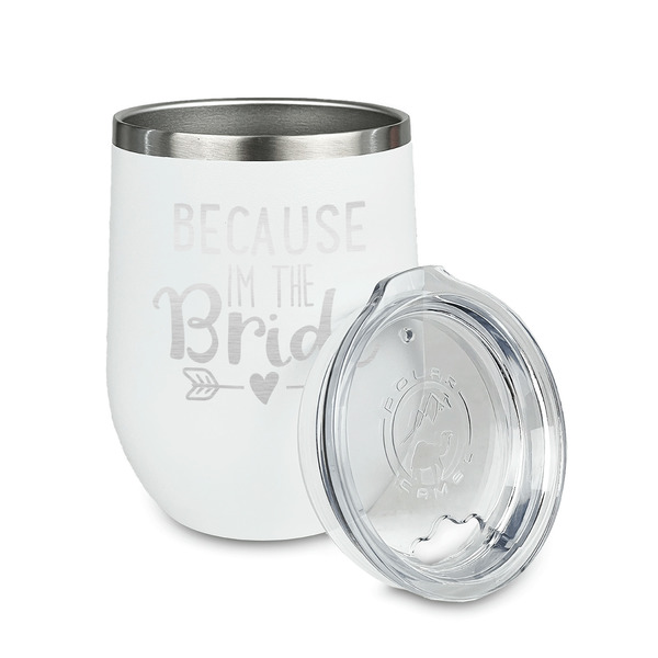 Bride / Wedding Quotes and Sayings Stainless Wine Tumblers - White - Single Sided - Alt View