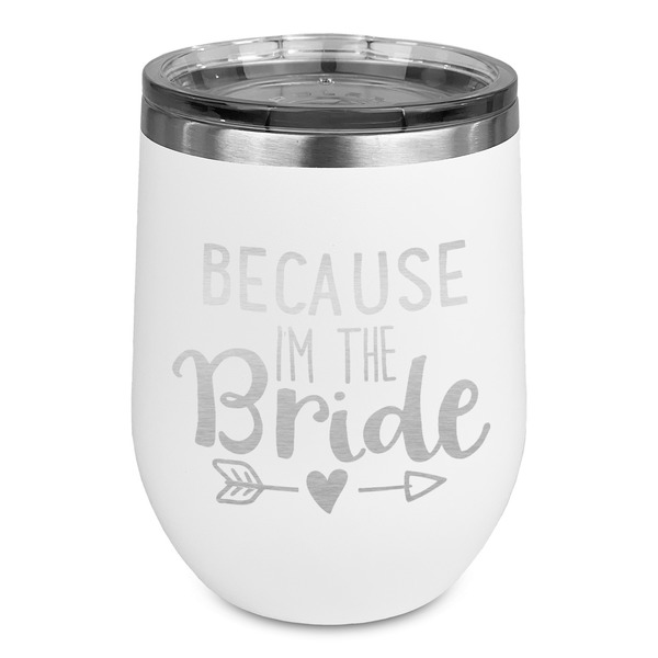 Custom Bride / Wedding Quotes and Sayings Stemless Stainless Steel Wine Tumbler - White - Single Sided