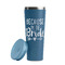 Bride / Wedding Quotes and Sayings Steel Blue RTIC Everyday Tumbler - 28 oz. - Lid Off