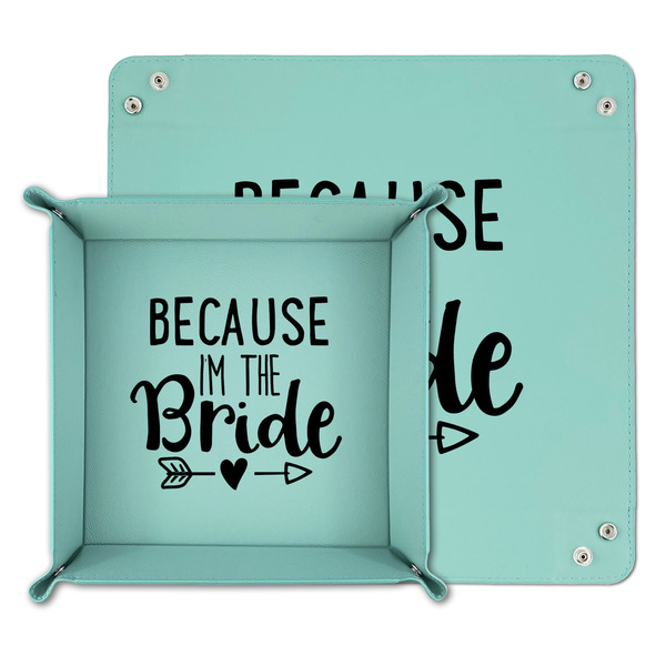Bride / Wedding Quotes and Sayings Teal Faux Leather Valet Trays - PARENT MAIN