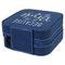 Bride / Wedding Quotes and Sayings Travel Jewelry Boxes - Leather - Navy Blue - View from Rear