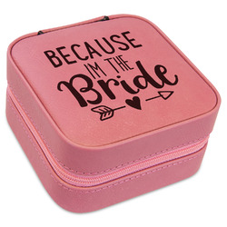 Bride / Wedding Quotes and Sayings Travel Jewelry Boxes - Pink Leather