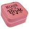 Bride / Wedding Quotes and Sayings Travel Jewelry Boxes - Leather - Pink - Angled View