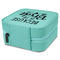 Bride / Wedding Quotes and Sayings Travel Jewelry Boxes - Leather - Teal - View from Rear