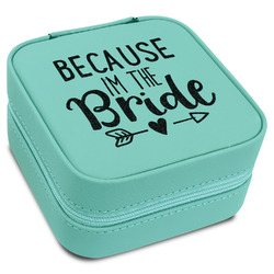 Bride / Wedding Quotes and Sayings Travel Jewelry Box - Teal Leather