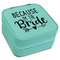 Bride / Wedding Quotes and Sayings Travel Jewelry Boxes - Leatherette - Teal - Angled View