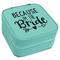 Bride / Wedding Quotes and Sayings Travel Jewelry Box - Teal Leather