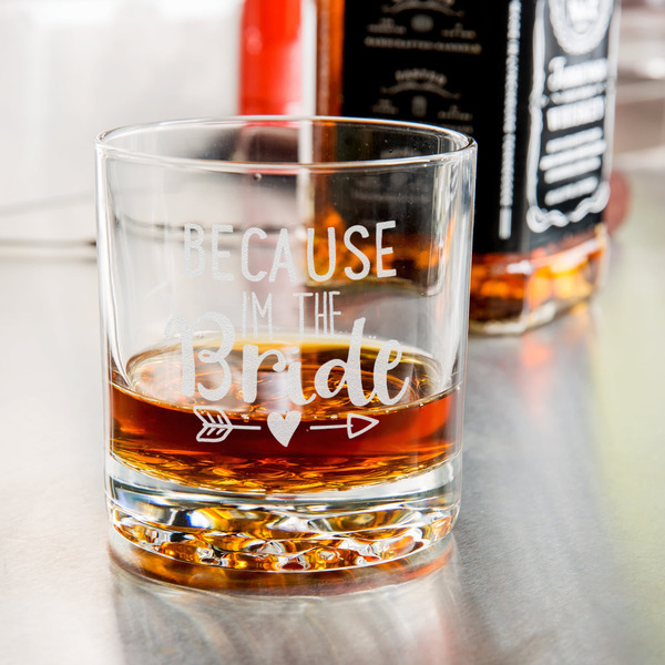 Bride / Wedding Quotes and Sayings Whiskey Glass - Jack Daniel's Bar - in use