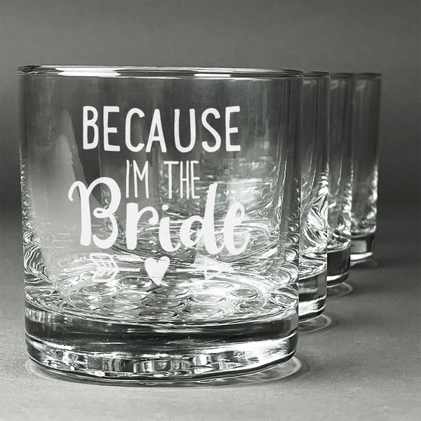 Custom Bride / Wedding Quotes and Sayings Whiskey Glasses (Set of 4)