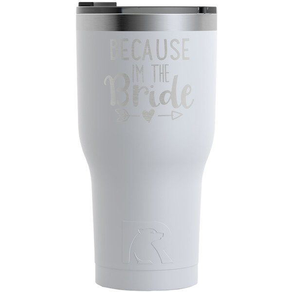 Custom Bride / Wedding Quotes and Sayings RTIC Tumbler - White - Engraved Front