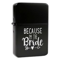 Bride / Wedding Quotes and Sayings Windproof Lighter - Black - Single Sided & Lid Engraved