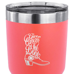 Fighting Cancer Quotes and Sayings 30 oz Stainless Steel Tumbler - Coral - Single Sided