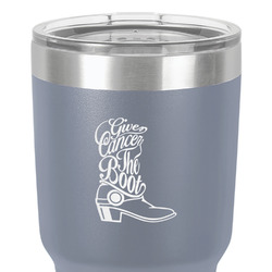 Fighting Cancer Quotes and Sayings 30 oz Stainless Steel Tumbler - Grey - Double-Sided