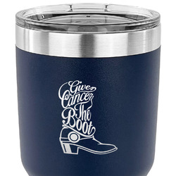Fighting Cancer Quotes and Sayings 30 oz Stainless Steel Tumbler - Navy - Double Sided