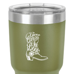 Fighting Cancer Quotes and Sayings 30 oz Stainless Steel Tumbler - Olive - Double-Sided