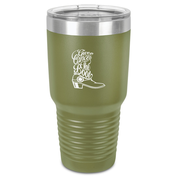 Custom Fighting Cancer Quotes and Sayings 30 oz Stainless Steel Tumbler - Olive - Single-Sided