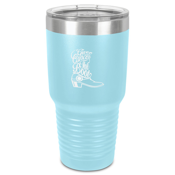 Fighting Cancer Quotes and Sayings 30 oz Stainless Steel Ringneck Tumbler - Teal - Front