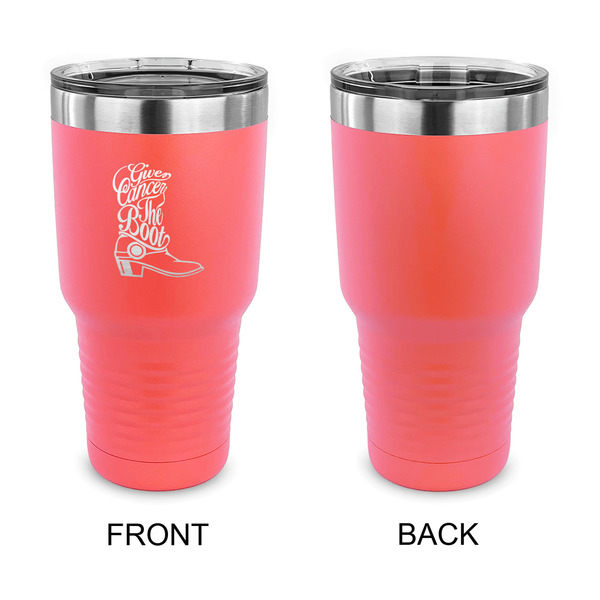 Fighting Cancer Quotes and Sayings 30 oz Stainless Steel Ringneck Tumblers - Coral - Single Sided - APPROVAL