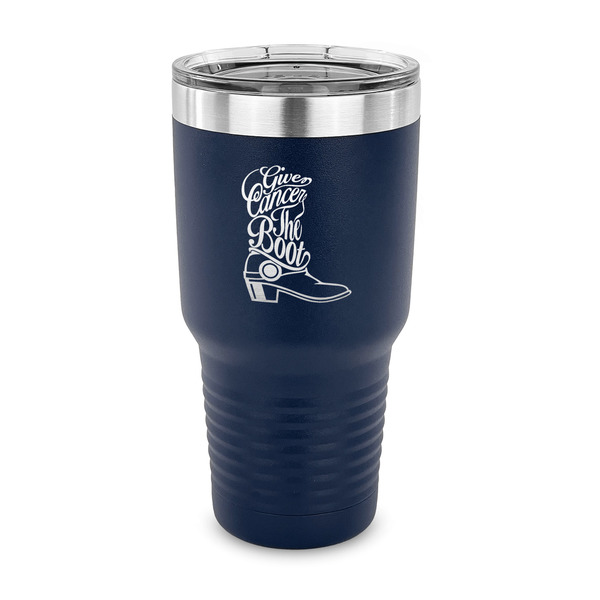 Custom Fighting Cancer Quotes and Sayings 30 oz Stainless Steel Tumbler - Navy - Single Sided